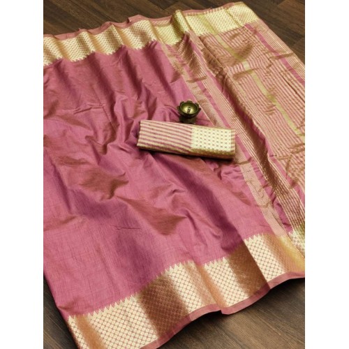 Cotton silk saree dusty pink 1721