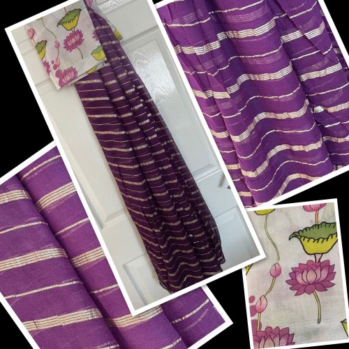 Pre silk viscose saree 1699