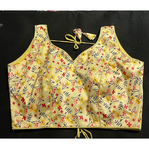 Saree blouse light yellow 1793