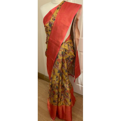 Linen silk saree 1810