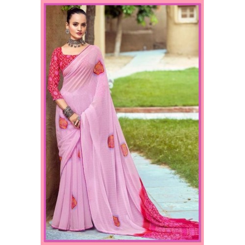 Georgette saree 1893 ( it is lilac not pink )