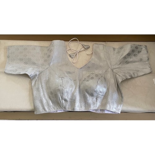 Silver saree blouse 1904