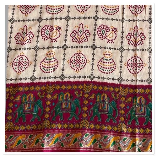 Pretty bandhni print saree 1960