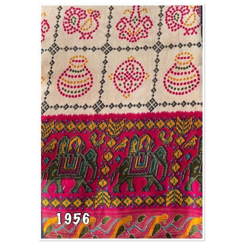 Bandhni print cotton saree 1956