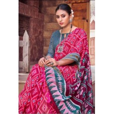 Ikkat print cotton saree 2017