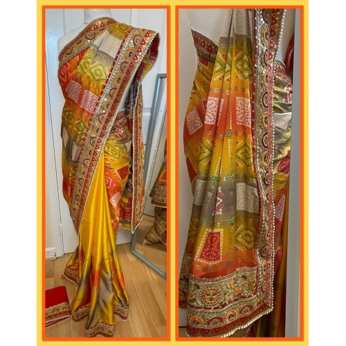 Bandhani print saree 2091