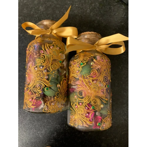 Henna Inspired Pink Vase | Handpainted Glass Vase Mehndi Design | CLEARANCE | Floral Scented Home Decor | Gifts for Her