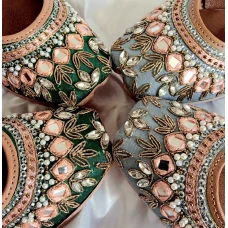 Punjabi Jutti - Ladies shoes - Ladies Punjabi Jutti in green/grey